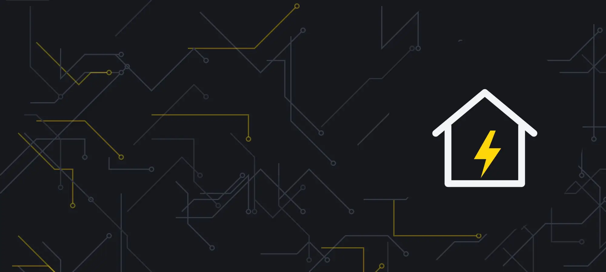 Drawing of a house with a lightning bolt