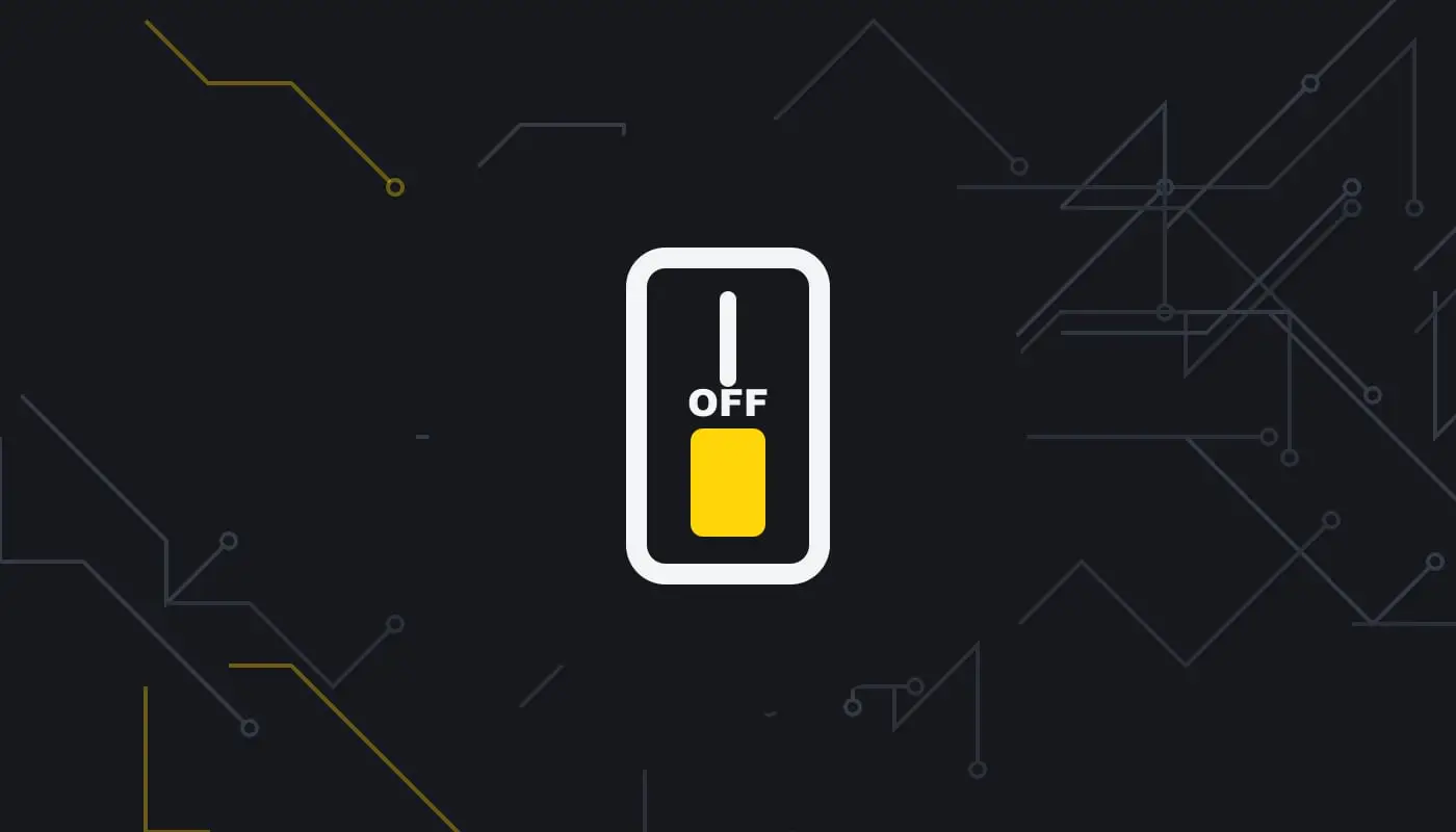 Drawing of a tripped switch on a fuse board