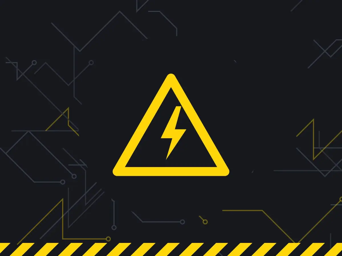 Warning sign with a lightning bolt